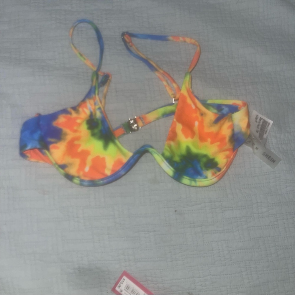 SHEIN Multicolor Tie-Dye Bikini Top